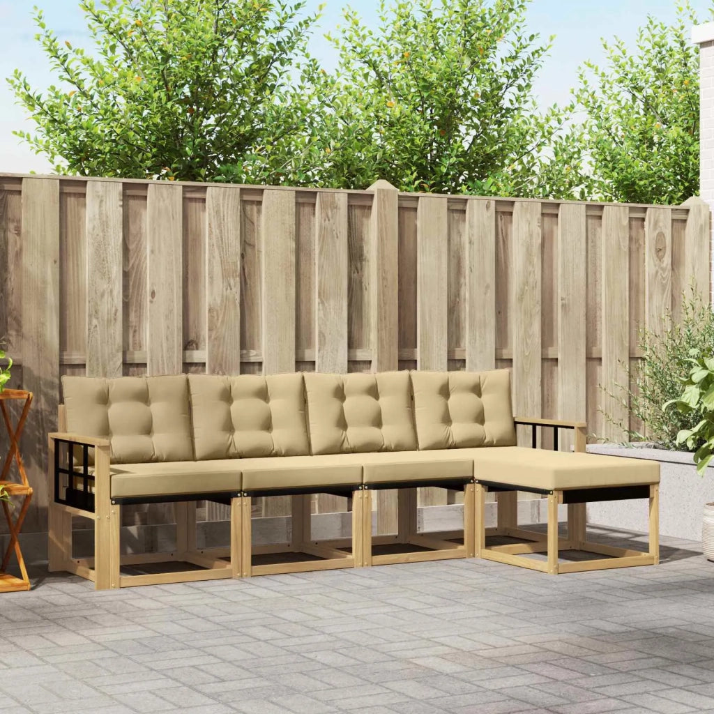 Set di divani da esterno 5 pz Bianco e Beige 3389387