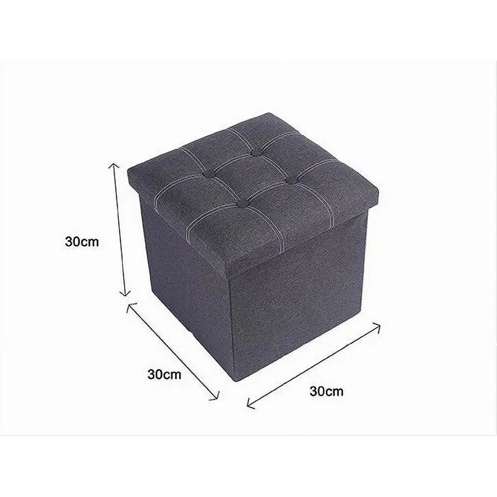 Trade Shop - Pouff Puff Pouf Contenitore Imbottito Portaoggetti Seduta Grigio 30x30x30cm 79422 -