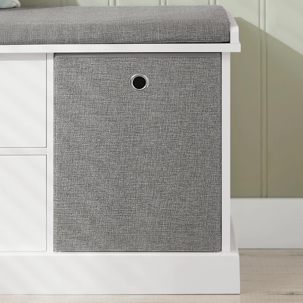 Panca scarpiera Cassapanca da Interno Mobile Bagno con 2 cassetti e 2 cesti L96*P33*A50cm FSR66-HG SoBuy