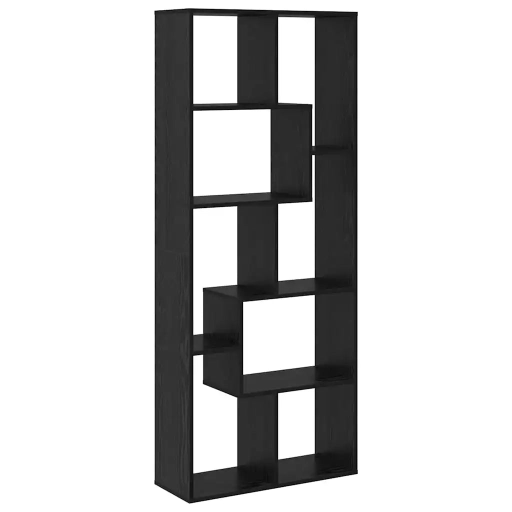 Armadio per Libri 8 livelli 67 x 25 x 162 cm Rovere Nero 869252