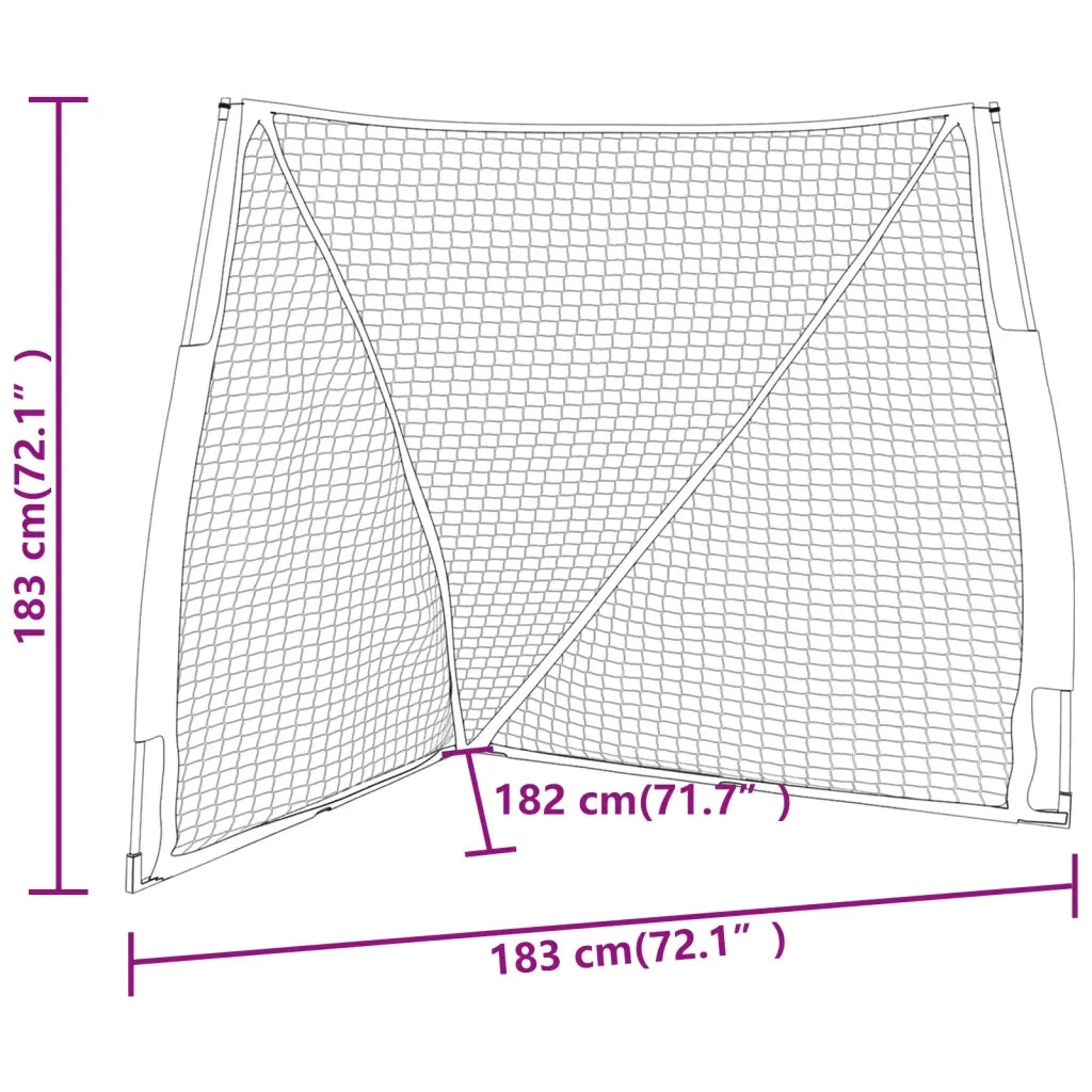 Rete Baseball Arancione e Nera 183x182x183cm Acciaio Poliestere CFW6112009
