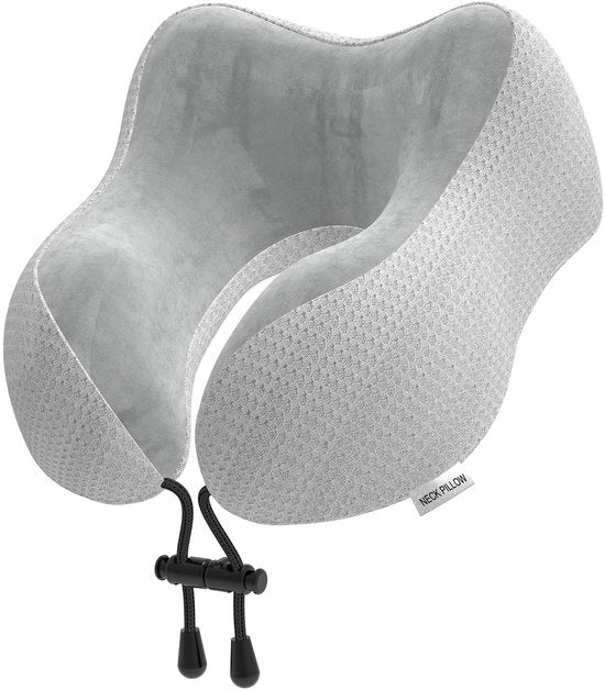 Cuscino per auto e aereo - Schiuma di memoria - Cuscino per collo - Piumino - Tela soffice - Comfortevole - 34 cm - Supporto per collo