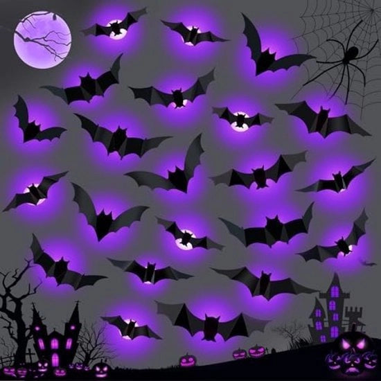 Decorazione da Parete Vampiro per Halloween - 24 pezzi di Sticker e Decorazione da Festa