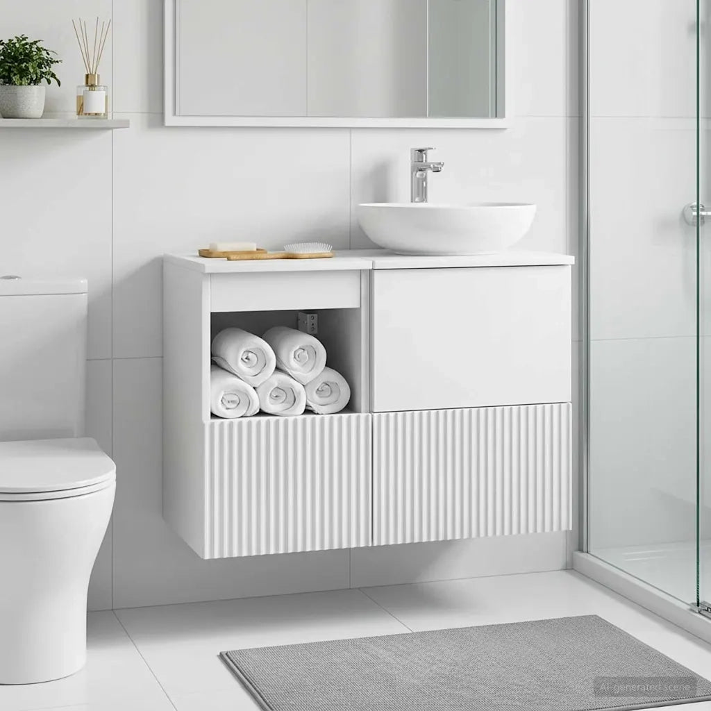 Mobile da Bagno Bianco Lucido 30 x 41 x 50 cm 890496