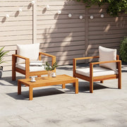 Set Divano da Giardino 3pz con Cuscini Legno Massello di Acacia 3214841