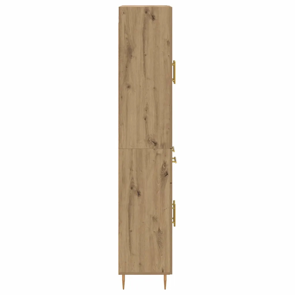 Credenza con Cassetto-Buffet-Armadio da cucina Rovere artigianale 69,5 x 34 x 180 cm 395743