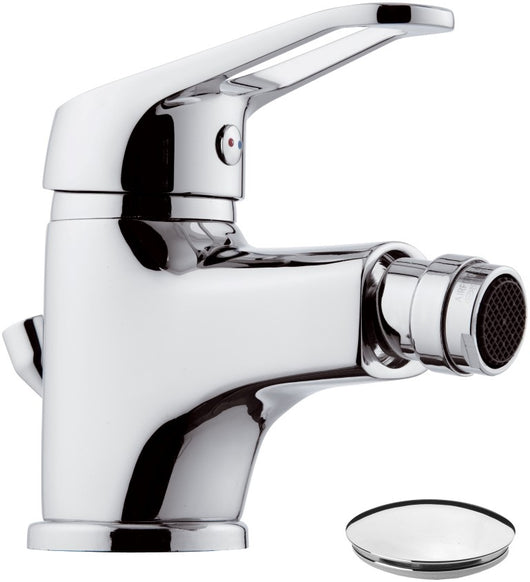Rubinetto bidet con aeratore direzionabile e scarico in plastica - serie remix