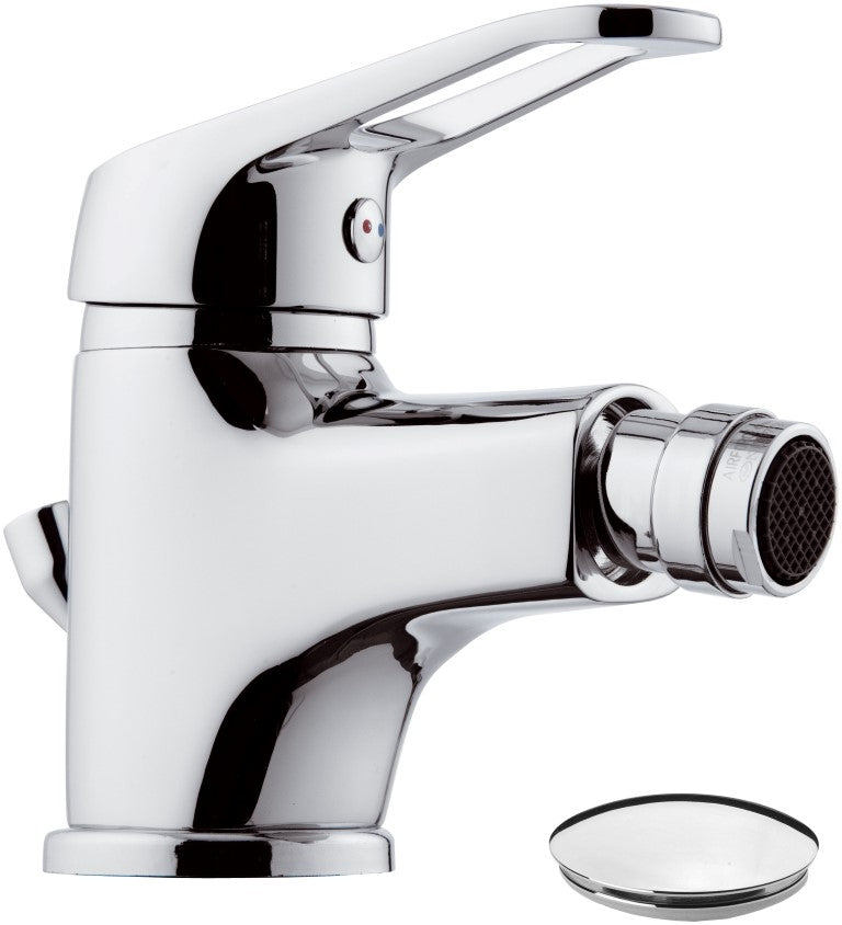 Rubinetto bidet con aeratore direzionabile e scarico in plastica - serie remix
