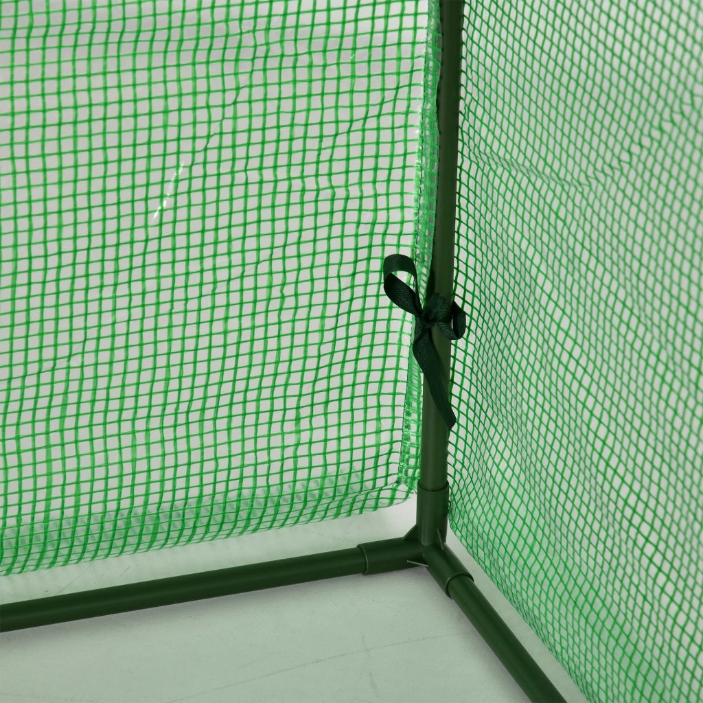 Serra da Giardino a Tunnel in Acciaio e Plastica PP con Porte Avvolgibili, 295x100x80 cm, Verde
