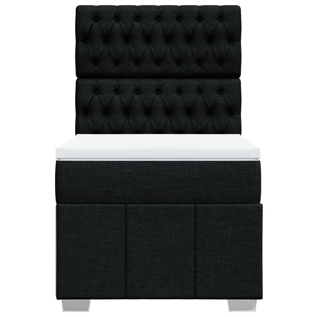 Giroletto a Molle con Materasso Nero 100x200 cm in Tessuto