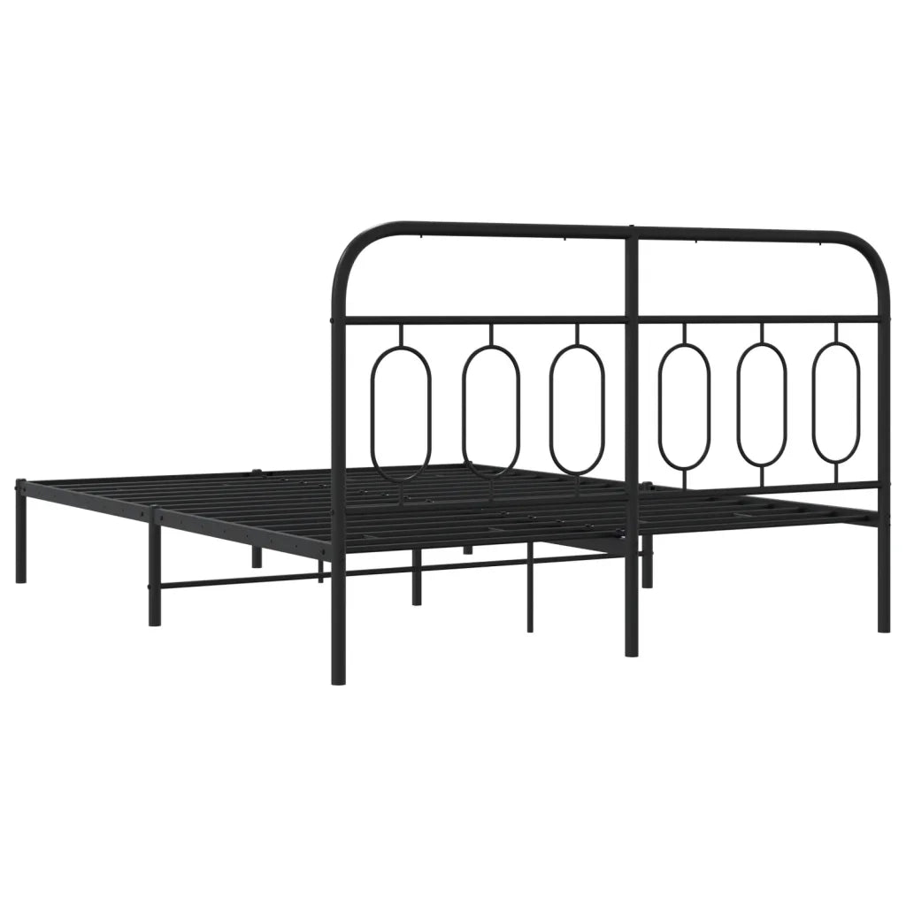 vidaXL Giroletto con Testiera in Metallo Nero 140x200 cm