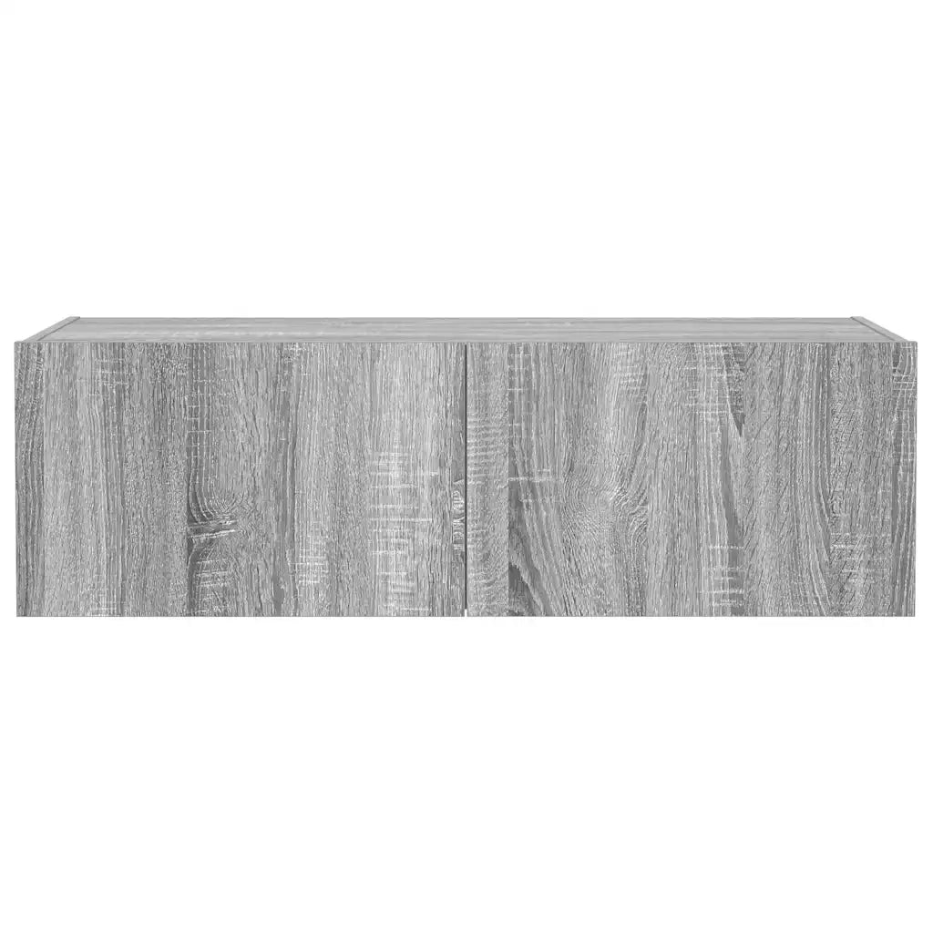 Mobile TV a Parete con Luci LED Grigio Sonoma 100x35x31 cm