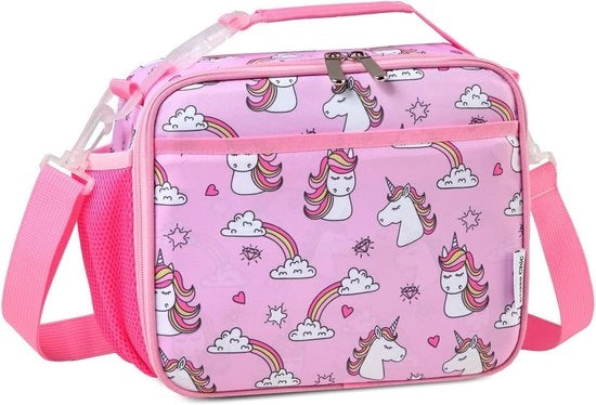 Borsa impermeabile per bambini con contenitore per bottiglie - Borsa isolante per pranzo per scuola e picnic