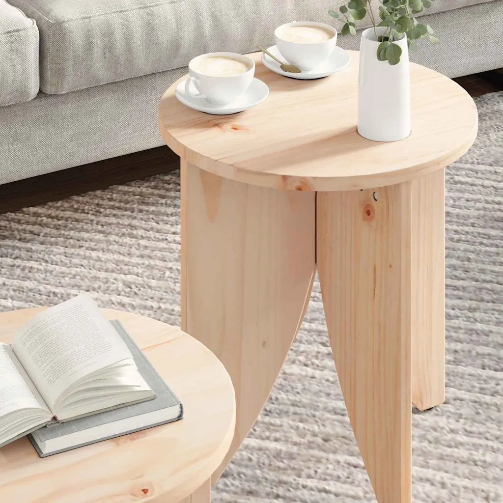 vidaXL Tavolino da salotto 2 pcs Naturale 41,5 x 41,5 x 44 cm