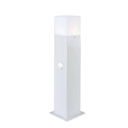 Lampione palo luminoso da giardino Bianco con attacco per lampadine E27 dotato di sensore movimento PIR