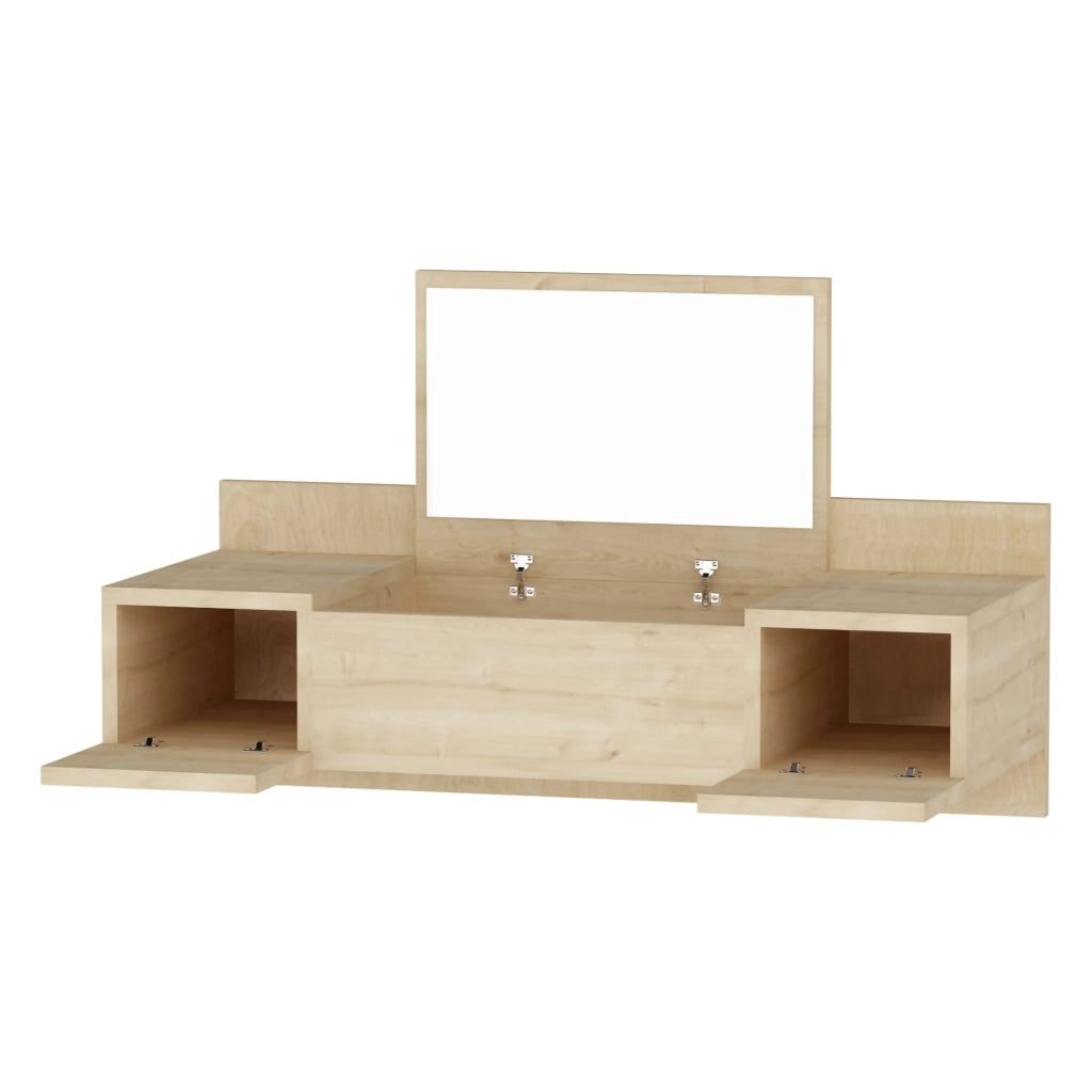 Mobile da Trucco Selci, Toeletta Specchio Incluso, 100x39x33h cm Marrone