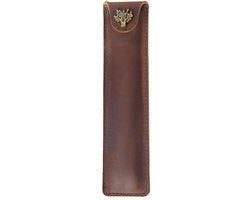 Etui in Pelle - Penna Portatile per Ufficio/Lavoro - Pelle di Alta Qualità - Adatto per Pennarelli fino a 15 cm - Resistente ai Colpi