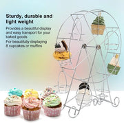 Sostegno per Display in Acciaio Inossidabile - Grande Tazza per Torta - Stand per Cupcake - Riciclabile - Leggero - Per 8 Cupcake