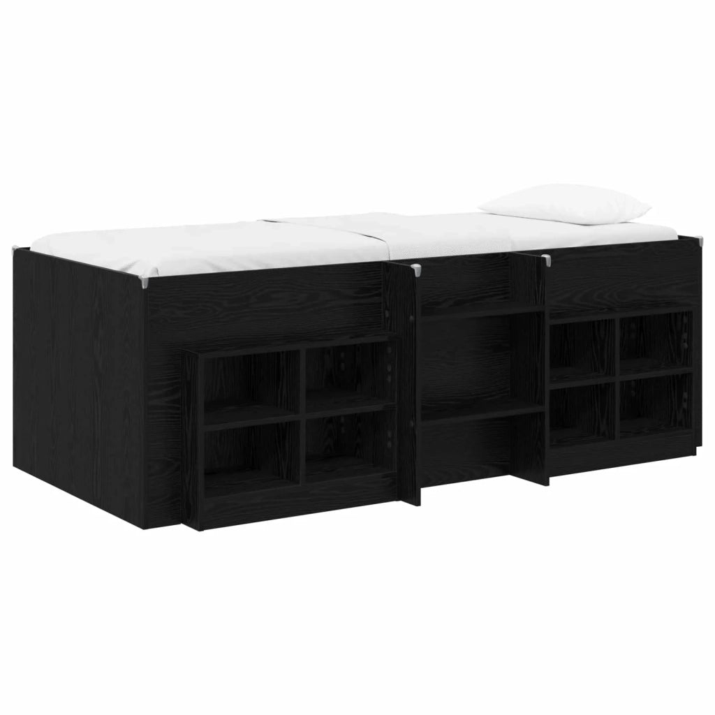 Struttura Letto Loft con Mobile 3 pz Rovere Nero 3423431