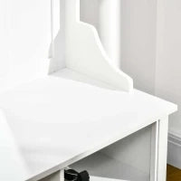 Appendiabiti Attaccapanni da Terra con Specchio Scarpiera 4 Ganci Legno 80x40x170cm Bianco