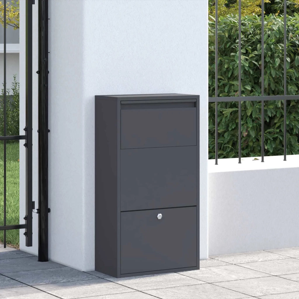 Cassetta per pacchi con porta Antracite 44 x 22 x 82 cm Acciaio CFW9780348