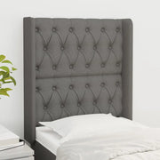 Testiera ad Orecchio-Testata con Orecchie Grigio Scuro 83x16x118/128 cm in Tessuto 987988