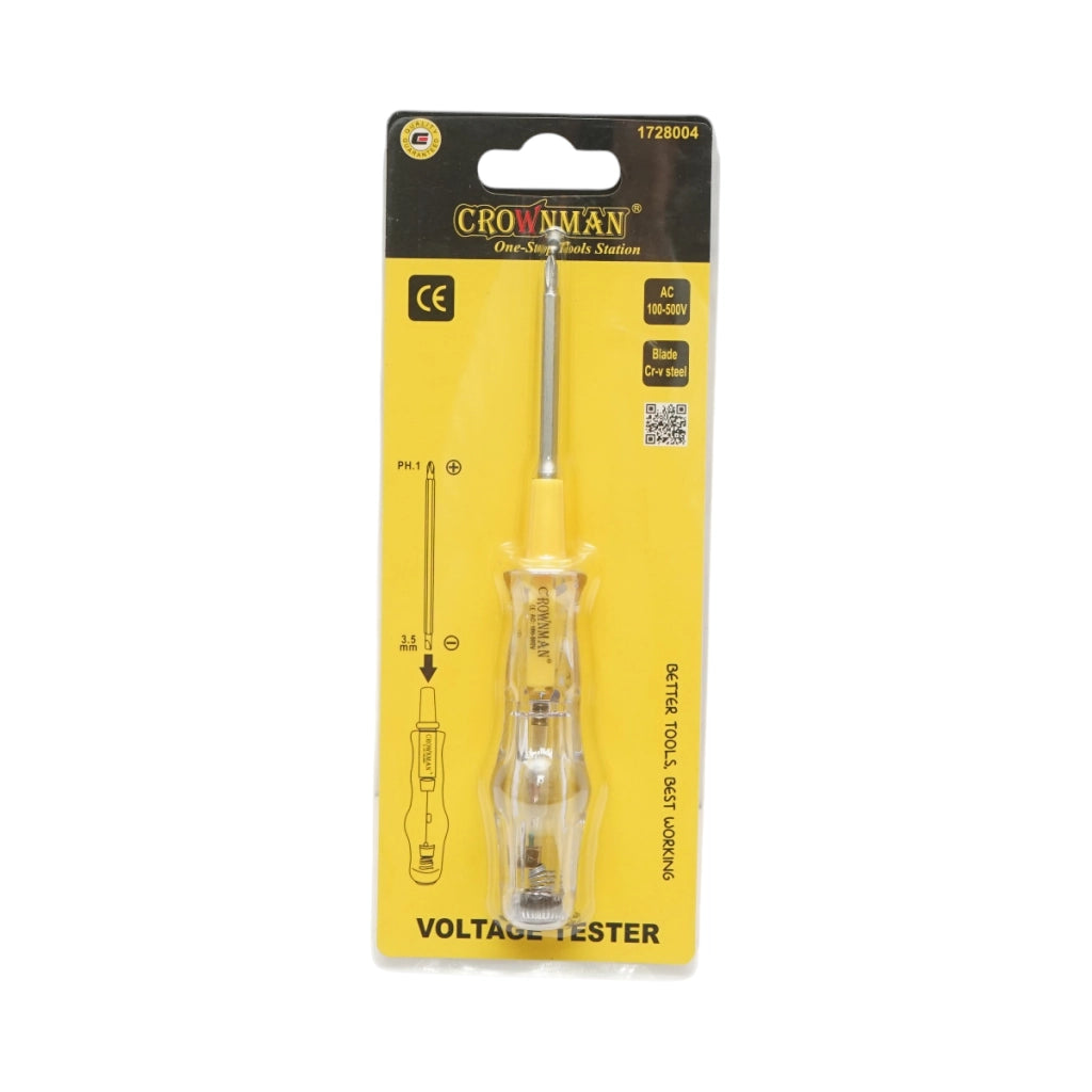 Cacciavite cercafase 100-500V AC, doppia testa PH1/3,5x160mm Cr-V Crownman
