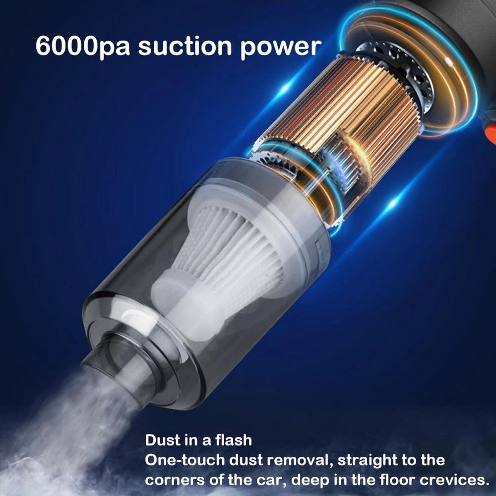 Trade Shop - Aspiratore E Soffiatore Aspirapolvere Portatile Ricaricabile Usb Aspirabriciole -