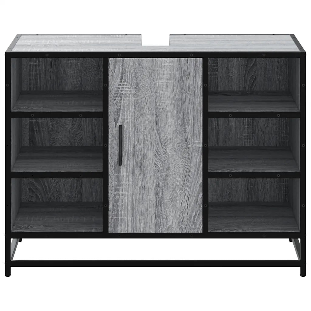 Mobile Lavabo Bagno Grigio Sonoma 60x30x60 cm Legno Multistrato