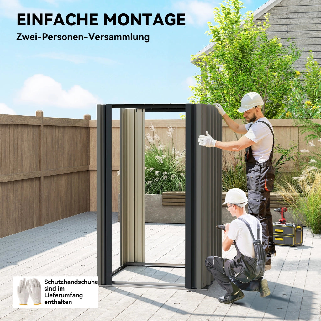 Casetta da giardino in metallo ¨C Zephmum ¨C Grigio 122x121x192 cm
