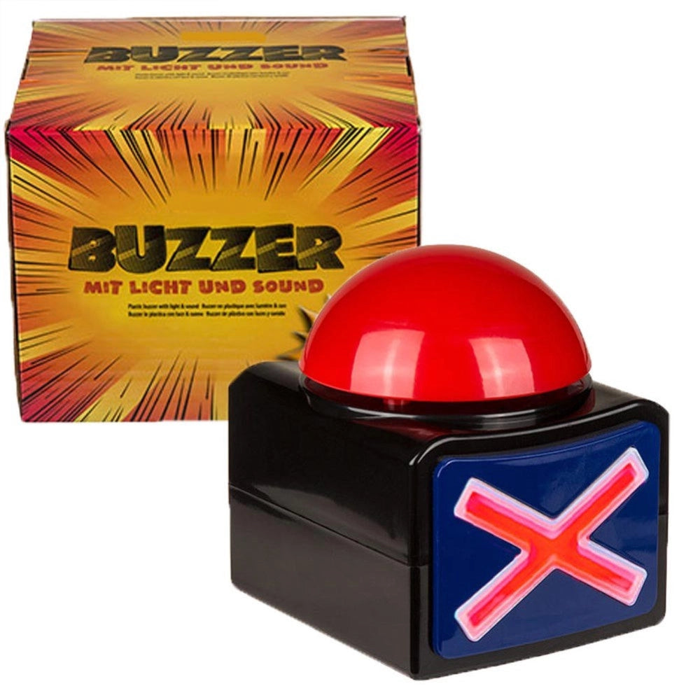 Trade Shop - Buzzer In Plastica Con Luce Led Effetti Sonori Altoparlante Quiz Show Gioco Tv -