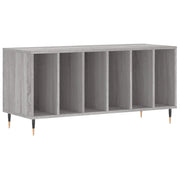 Mobile porta dischi in vinile classico 100 x 38 x 48 cm con ampio spazio contenitivo stile industriale legno Sonoma grigio 02_0049145
