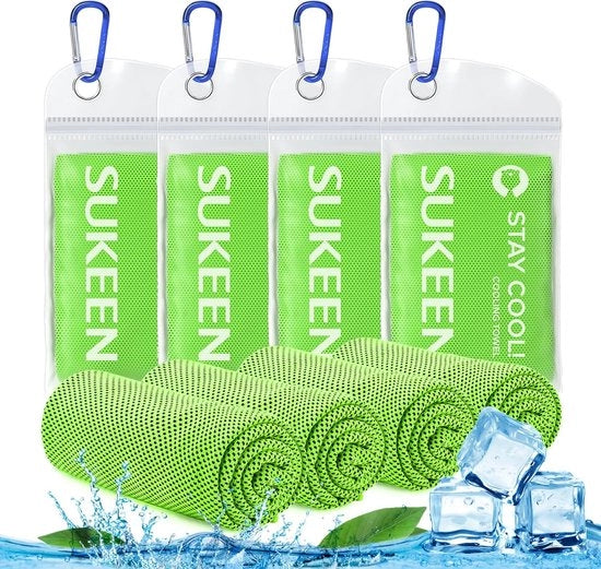 Set di 4 asciugamani rinfrescanti (101,6 x 30,5 cm) per sport, asciugamani rinfrescanti per tennis e fitness