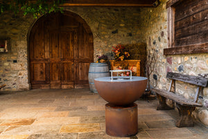 Barbecue a Legna Ø80x80 cm Primula in Acciaio Nero Alta Temperatura