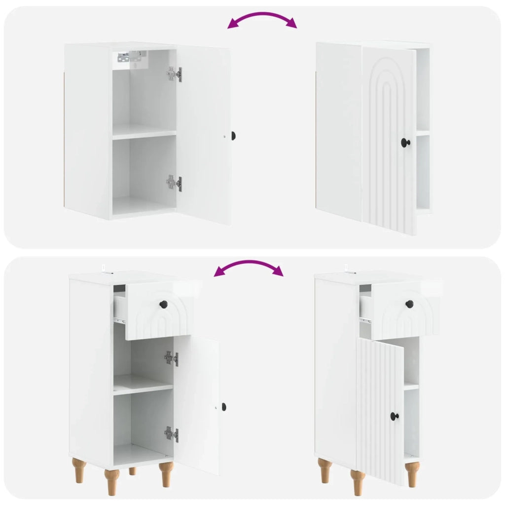 Set di armadietti da bagno in 3 pezzi ALKMAAR Bianco Lucido 3417751