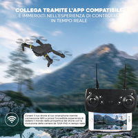 Mini Drone Quadricottero Pieghevole con Telecamera 1080P HD e Telecomando Wifi