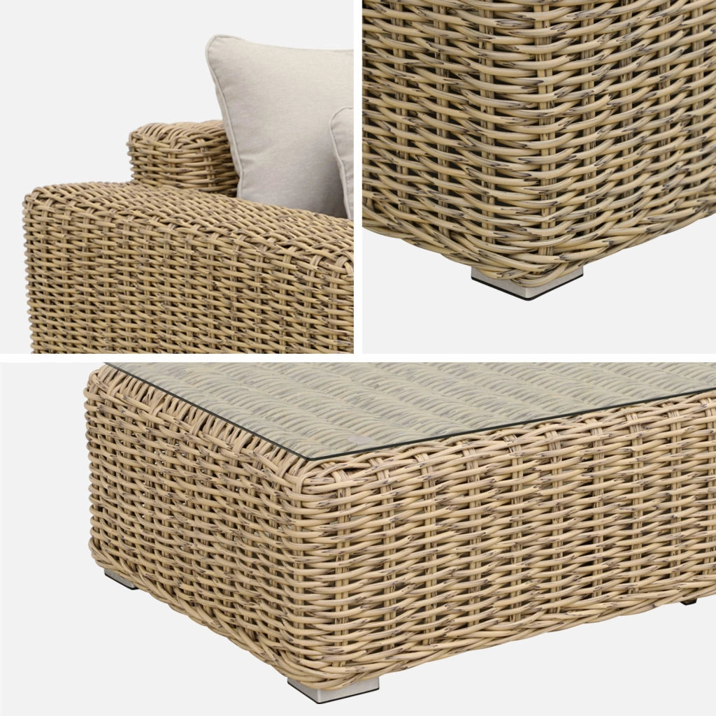 Salotto da giardino in resina extra large, 4 posti, beige