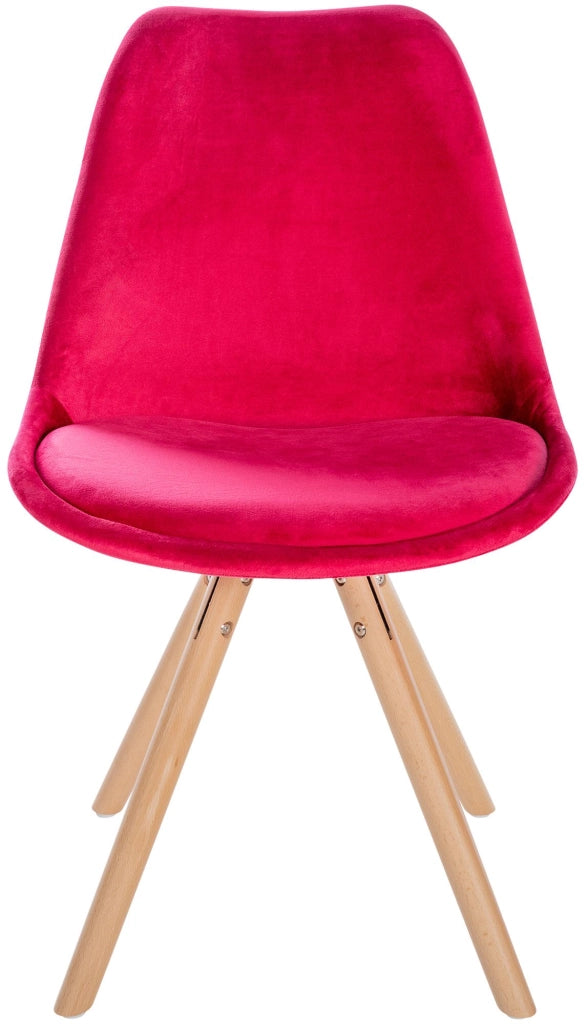 Sedia Sofia Velvet rosso,natura (rotondo)