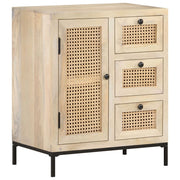 Credenza buffet cassettiera mobile contenitore organizer cucina soggiorno soggiorno 60 x 35 x 70 cm legno massello di mango e canna marrone naturale 02_0029624