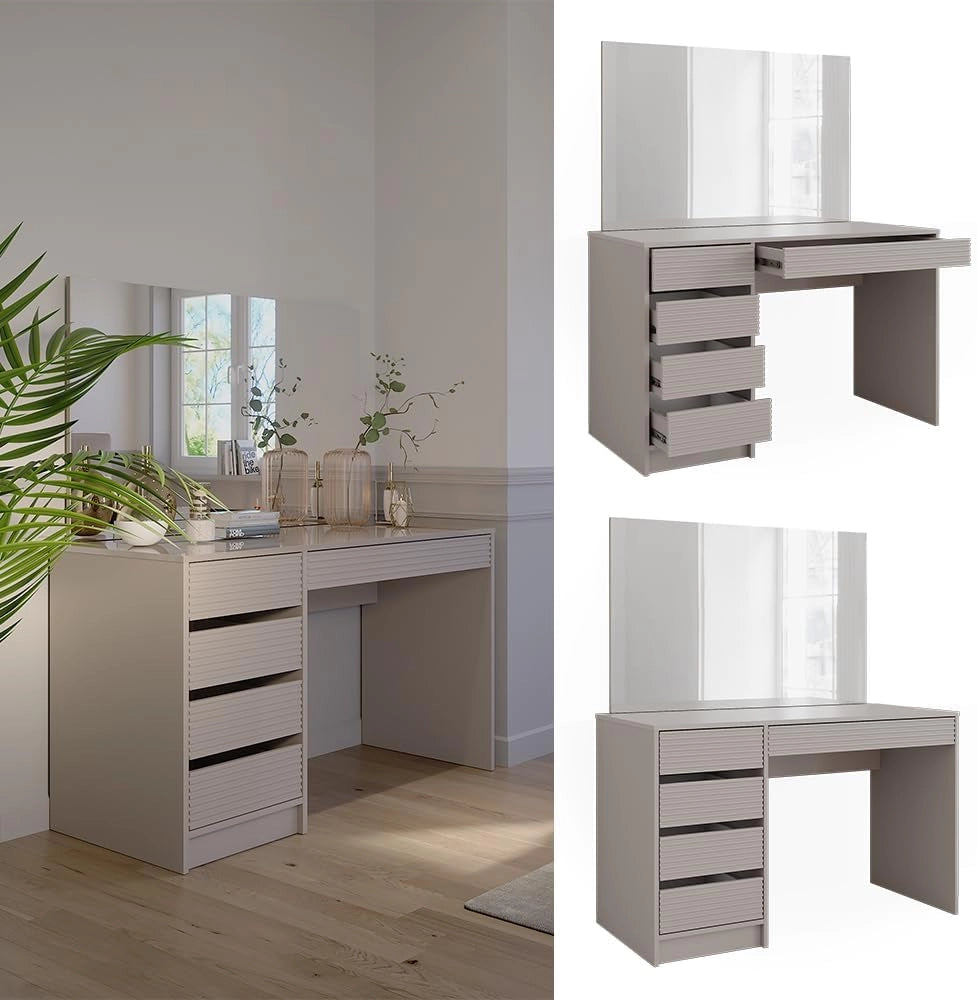 Vicco Tavolo da toilette Sherry, Cachemire, 120 cm con specchio