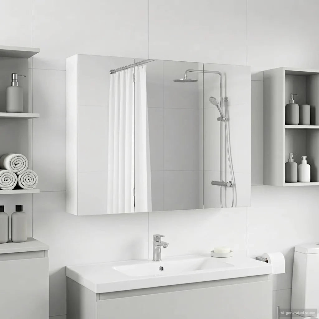 Mobiletto per specchio da bagno Bianco 100 x 14,5 x 70 cm 889119