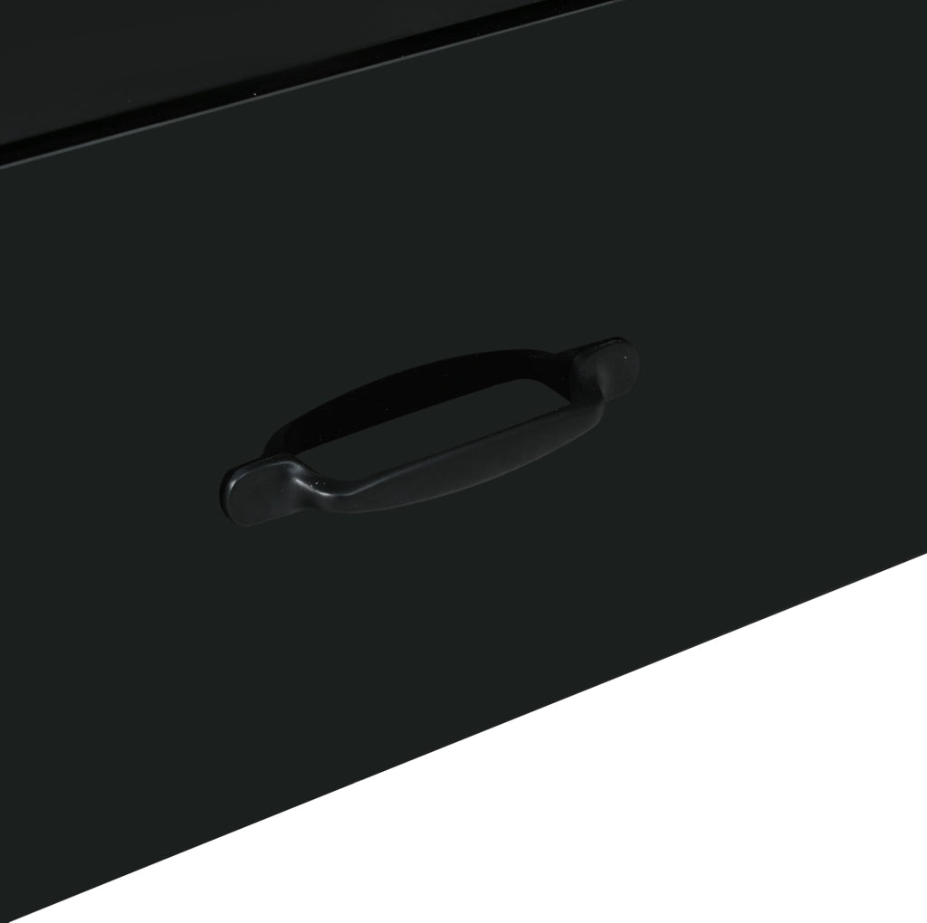 Vetrina LED 59,5x35x182 cm con 2 ante e 2 cassetti in truciolare nero