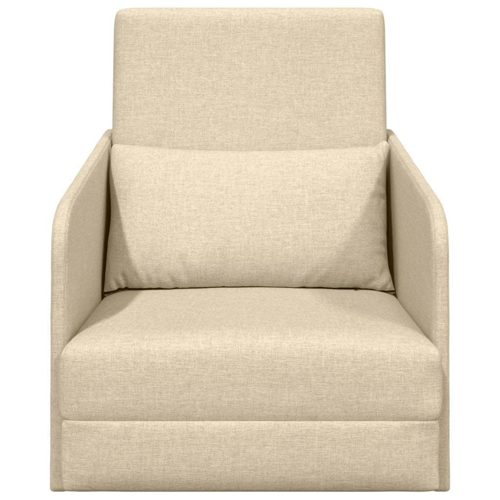 Divano Letto 2 in 1 Panna 65x80x83 cm Tessuto