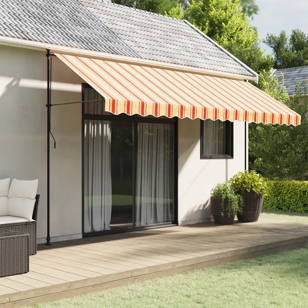 Tessuto Ricambio Mantovana Tenda Righe Giallo e Arancione 4,5 m 367795