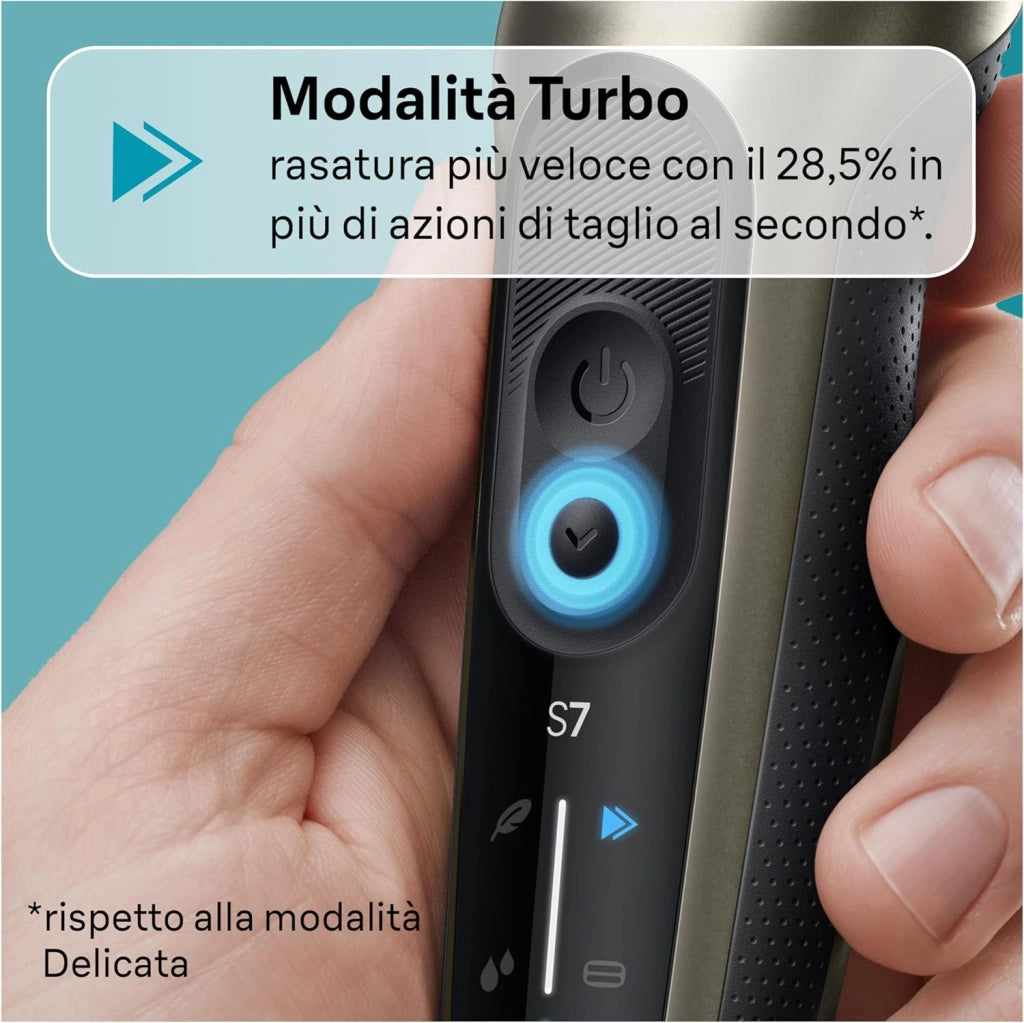 Braun Serie 7 Rasoio Elettrico Barba, Wet&Dry, Regolabarba Uomo, Rasoio Barba, 60 Min di Utilizzo, Stazione Smartcare 4in1, +2 Accessori, Senza Fili,100% Impermeabile, Regolabarba Braun 72-C7650cc Oro