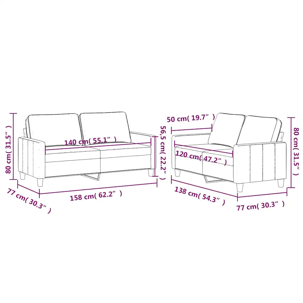 Set di Divani 2 pz con Cuscini giallo in Velluto 3201502