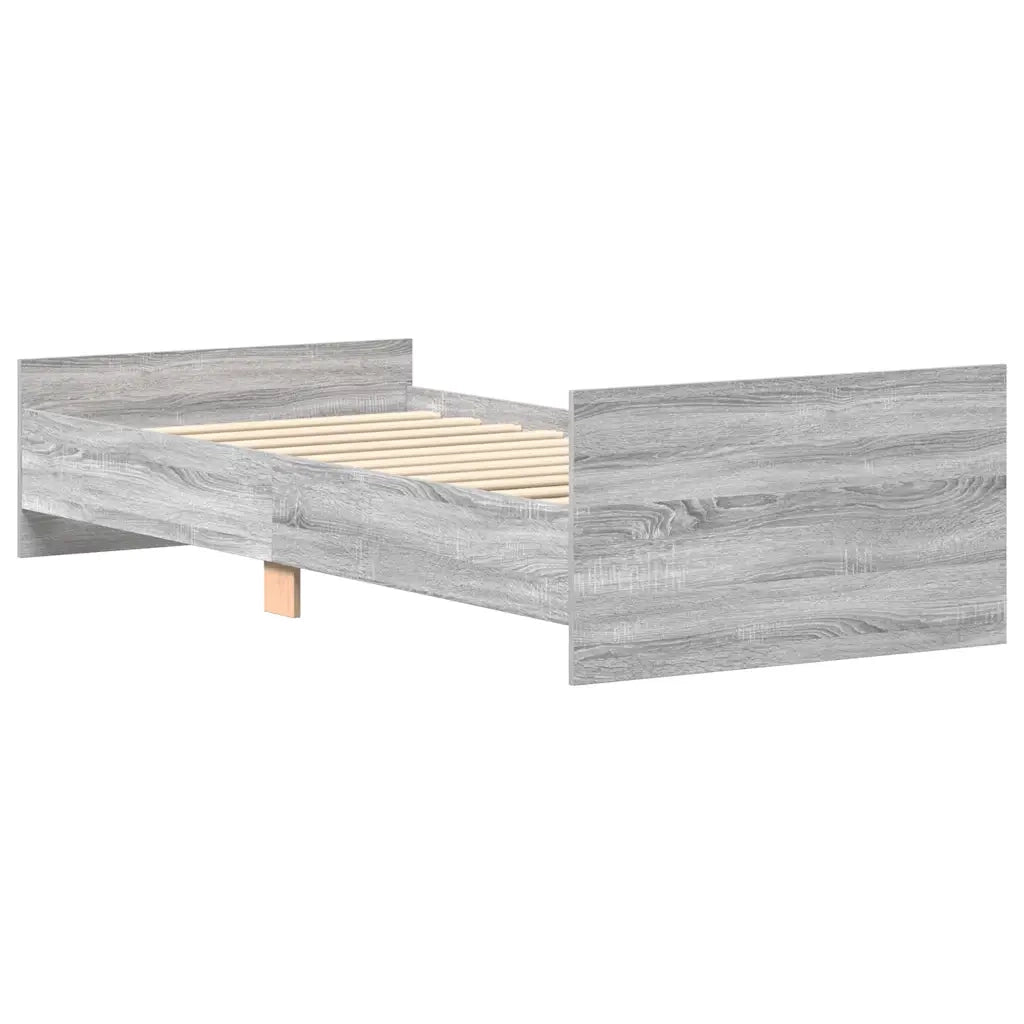 Giroletto-Struttura Letto Grigio Sonoma 90x190 cm in Legno Multistrato 370269