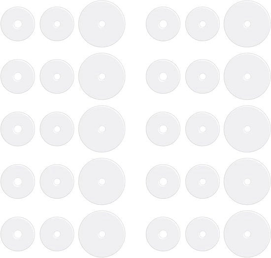 30 pezzi di orecchini trasparenti in silicone di diverse dimensioni con disco posteriore per keloid, inclusi 3 misure per un'adeguata presa per piercing anti-wild vlees.