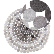 Tappeto Rotondo Pelle Grigio ø 140 cm Artigianale Contemporaneo