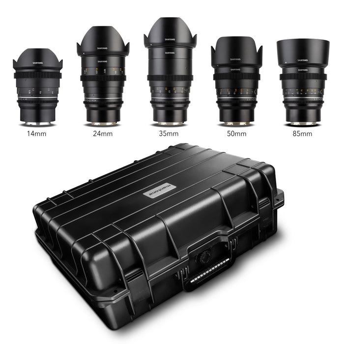 MF 14mm/24mm/35mm/50mm/85mm MK2 Custodia per obiettivi video VDSLR per Sony E